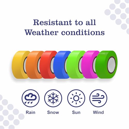 SINGHAL 5 Pack Orange Flagging Tape, 1" x 750 ft Length – Highly Visible Survey Tape for Marking & Barricading | Non-Adhesive Trail & Tree Marking Tape