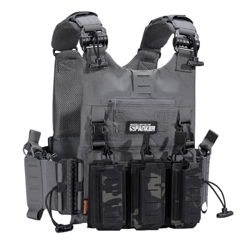 EXCELLENT ELITE SPANKER Tactical Open-Top Single/Double/Triple Molle Mag Pouch for Pistol Mag Pouch Tactical Bag Accessories Holder - color: Triple-Multicam Black