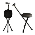 Yayayo Hold 440 lbs Folding Canes with Seat Walking Stick Height Adjustment Cane Seat Capacity Frosted Handle with Magnetic Therapy Stone Crutches Stool - color: Square LED