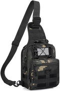 GMAK Tactical Sling Bag for Men, Tactical Camo Shoulder Bag Military Bags - color: Black Camo