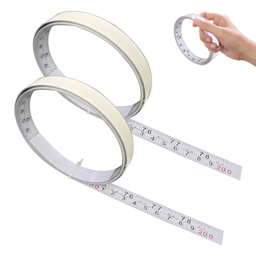 2 Pcs Self-Adhesive Measuring Tape,Imperial & Metric Tape Measure Sticker Ruler,Measure Workbench Ruler for Woodworking,Saw,Drafting Table, 78Inch,White