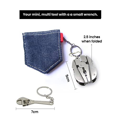 Gadgetime USA Multifunctional Stainless Steel Pliers & Mini Wrench Tool Set - Compact 5-in-1 Multipurpose Pliers & Wrench Set with Sheath - Tool Kit for Camping, Auto, Outdoor - EDC Multi Tool Set