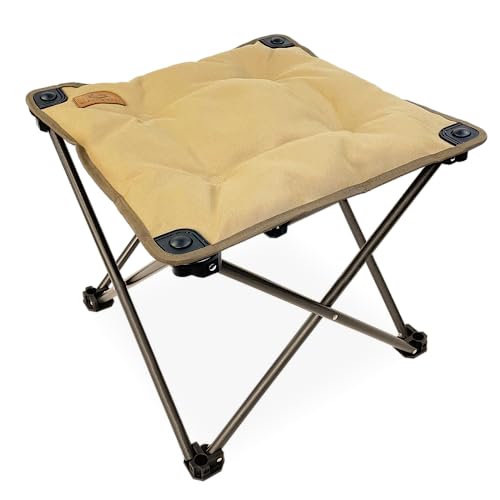 Black Sierra Traditions Camping Foot Stool, Folding Camp Ottoman, Lightweight Collapsible Camp Footrest, Folding Camping Footrest, Lightweight Beach Chair Footrest, Portable Folding Outdoor Footrest