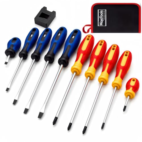 10-Piece Magnetic Screwdriver Set with Bag, CR-V Steel, Phillips & Slotted - color: Mixed Colors