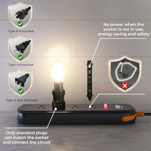 Outdoor Waterproof Power Strip IPX6, 10FT Extension Cord with 4 AC & 3 USB - size: 10FT