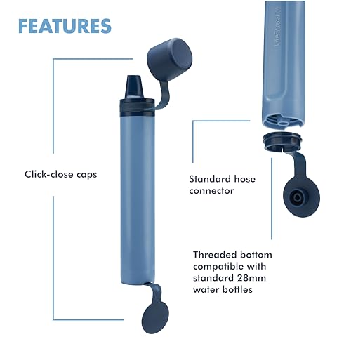 LifeStraw Peak Series - Personal Water Filter Straw for Backup Filtration, Emergency, Survival, and Ultralight Hydration, Mountain Blue, 2 Pack - color: Mountain Blue, style: 2 Pack- Peak Series