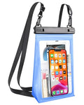 Large Waterproof Phone Pouch, Floating Dry Bag for iPhone 15 14 13 12 11 Pro Max Galaxy S22 S21 Waterproof Bag Sunscreen Glasses Storage Universal Dry Pouch for Swimming Rafting Boating - color: Clear Blue, Extra Large Opening 5.9''