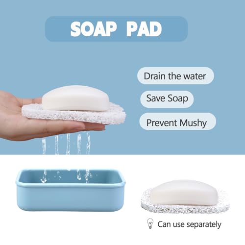 Travel Soap Case, Silicone Soap Container, Leakproof Soap Holder with Lid | Shatterproof Shampoo Bar Holder for Bathroom, Travel, Gym, Camp(Grey Blue) - color: Rectangular Grey Blue