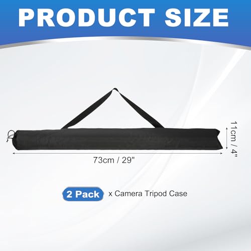 PATIKIL 29 x 4 Inch Tripod Carrying Case, 2 Pack Camera Tripod Carrying Bags Oxford Cloth Padded Bag for Camera Gear Mic Light Stand Sheet Music Photography Accessories, Black - size: 29 x 4 Inch