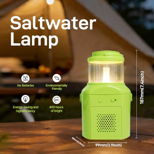 Saltwater LED Emergency Light No Battery Hurricane Survival Lantern | Water activated design provides bright emergency light anytime using salt water without batteries.