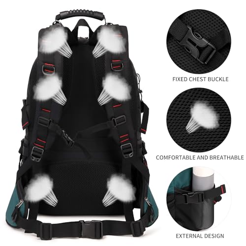 Nerlion 40L Hiking Backpack Travel Backpack for Men Women Camping Waterproof Outdoor Hiking Daypack Lightweight Backpack (Dark Green) - color: A2- Dark Green