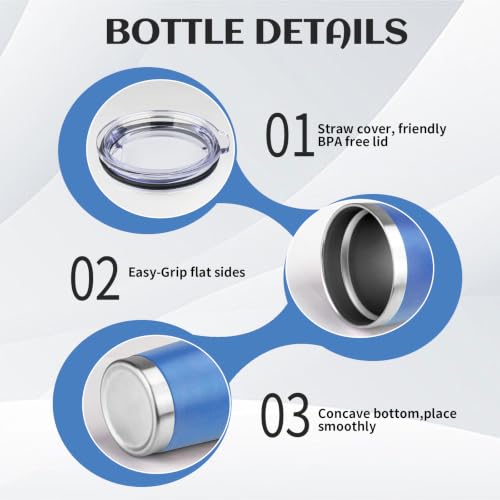 StarSpeed 20oz Stainless Steel Travel Coffee Tumbler,Light Blue - color: Light Blue