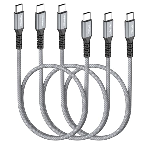 USB C Cable, 1.5FT 3 Pack, USB C to USB C Cable Fast Charging 65W Cord - color: Grey+White, size: 1.5FT