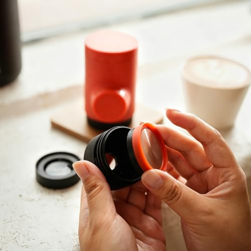 WACACO Minipresso GR2, Portable Espresso Maker Compatible Ground Coffee, Espresso Machine 18 Bar Manually Operated (Copper Clay) - color: Copper Clay