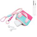 Mini Backpack Case for AirPods 4 2024 AirPods Pro 3, Multi-Functional Pouch Coin Purse Cable Organizer with Strap Hand Strap Keychain Lock, Travel-Friendly Headphone Case for Women Men - color: Pink Backpack