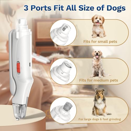 2-in-1 Dog & Cat Nail Clippers and Grinder with Catcher & 2 LED Lights - color: White