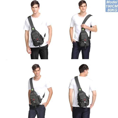 NICGID Sling Bag Chest Shoulder Backpack Crossbody Bags for Tablet Laptop Outdoor Hiking Men Women - color: Black-2629