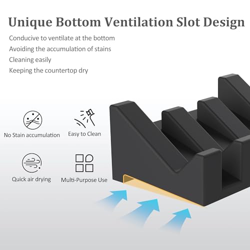 Silicone Soap Dish,3PCS Self Draining Soap Holder for Shower,Black | Self draining silicone soap dish with drainage,waterfall design keeps bar soap dry,extended soap holder for shower,bathroom - color: 3*black