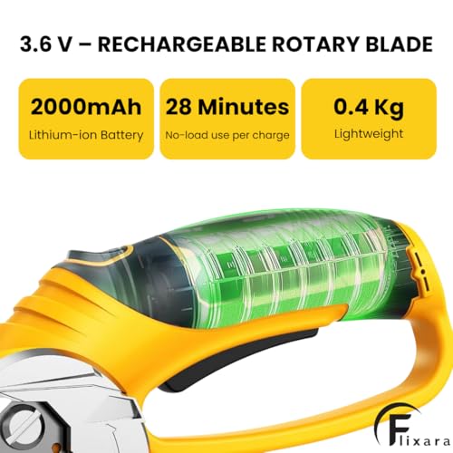 Cordless Electric Scissors 3.6V – Rechargeable Rotary Blade Cardboard Cutter with Safety Lock, Ergonomic Grip & USB Charging – Perfect for Cardboard, Fabrics, Leather & DIY Projects - Yellow - color: Yellow