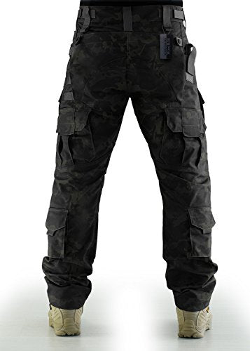 ZAPT Tactical Pants Molle Ripstop Combat Trousers Hunting Army Camo Pants for Men - color: Camo Black, size: Medium