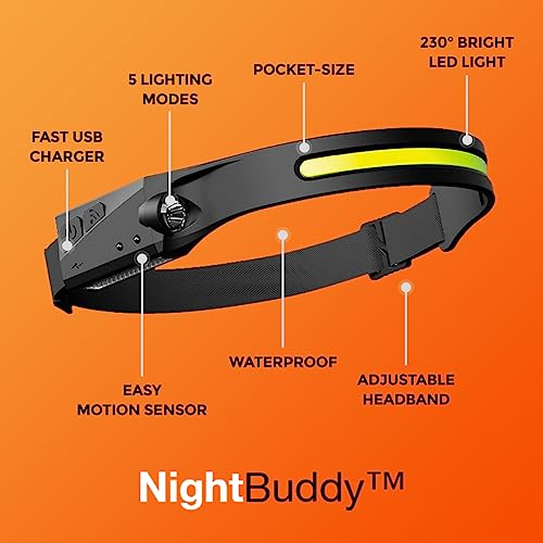 Night Buddy LED Headlamp Rechargeable Flashlight for Adults Camping Essentials Backpacking Lights 4X Brighter Other Headlight Headband Lamp 5 Light Modes Hiking Gear Must Haves (Headlamp + Lantern) - color: Headlamp + Lantern