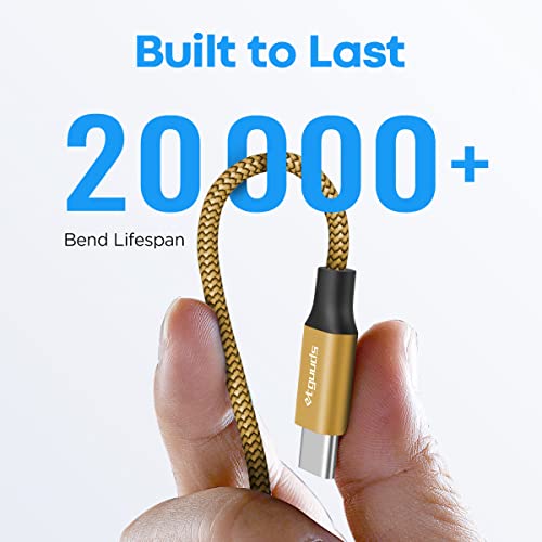 etguuds 6.6ft USB A to USB C Cable, 2Pack Fast Charging Cord Type C Charger - color: Gold, size: 6.6ft