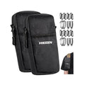 Hikeen X-Pac Backpack Strap Pouch for Smartphone, Weatherproof Durable Tactical Molle Phone Pouch with Carabiner, Molle Backpack Phone Holder Fit Outdoor/Hiking/Climbing - style: Black-2pcs
