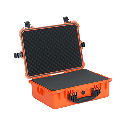 MEIJIA All Weather IP67 Waterproof Hard Camera Case,Hard Protective Case,Hard Case with Customizable Foam,Fit Use of Drones,Camera,Equipments,Pistols(Orange,19.78x15.77x7.41inches) - color: Orange, size: 19.78x15.77x7.41inches