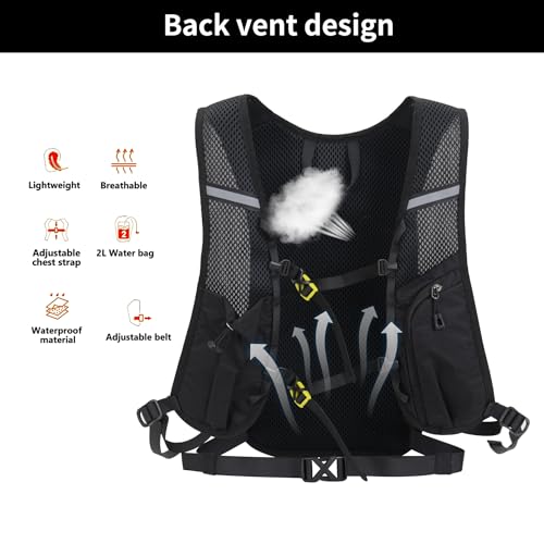 DOJUNS Hiking Backpack Lightweight Travel Backpack 20L Waterproof Hiking Daypacks Camping Backpack for Men Women (Black) - color: Black