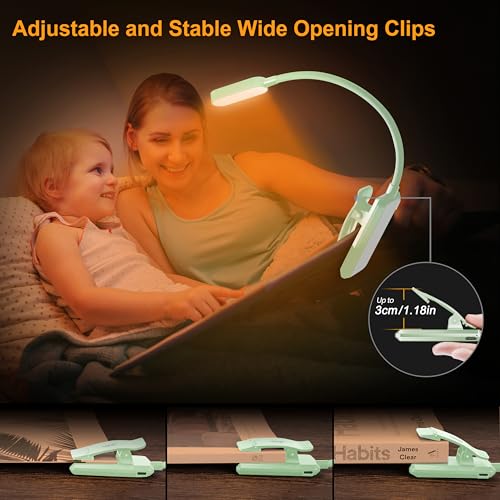 Gritin 16 LED Rechargeable Book Light for Reading in Bed - color: Cyan