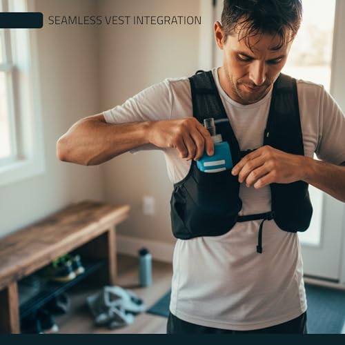 FITLY Soft Flask - Shrink As You Drink Soft Water Bottle for Hydration Pack - Folding Water Bottle Ideal for Running, Hiking, Cycling, Climbing & Rigorous Activity - color: Blue, size: 13.5 Ounces