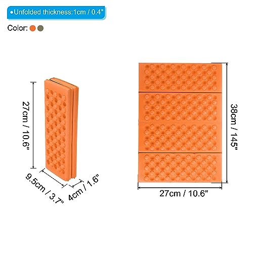PATIKIL Foldable Hiking Seat Pad, XPE Cushion Sitting Pads Foam Mat Waterproof for Outdoor Camping Picnic Stadium - color: Orange,drak Green