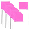 Marking 50 Pack Yard Flags - 12 x 2.5 x 3.5 Inch Landscape Flags for Lawn, Survey, Sprinkler, Irrigation (Pink) - color: Pink, size: 50Pack