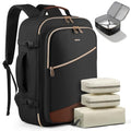 HOTOR Travel Backpack Women, 3 Packing Cubes Carry on Luggage - color: Black, size: 18.5" x 13.0" x 8.3"
