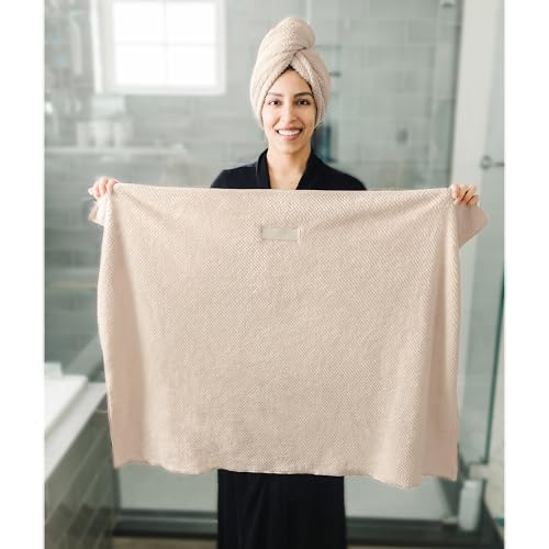 ROLSHOL 2-Pack Large Microfiber Hair Towel Wraps for Women, 27 × 39 in - color: Green, Clay
