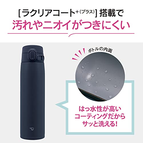 Zojirushi SM-VA72-AD Water Bottle, One-Touch Stainless Steel Mug, Seamless, 24.3 fl oz (720 ml), Navy - color: Navy Blue, size: 24 Ounces
