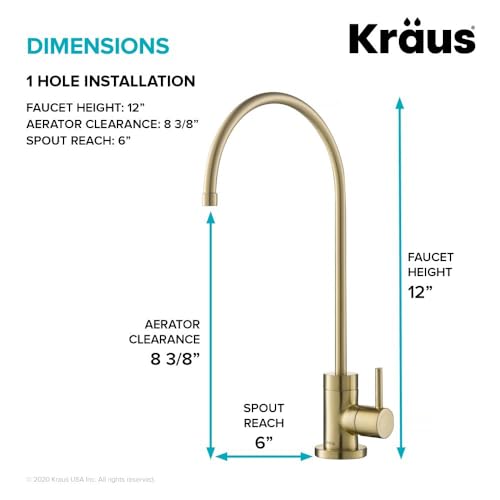 KRAUS Purita 100% Lead-Free Kitchen Water Filter Faucet in Spot Free Antique Champagne Bronze, FF-100SFACB - color: Spot-Free Antique Champagne Bronze, style: Filter Faucet