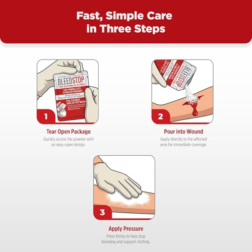 BleedStop™ First Aid Powder for Blood Clotting, Trauma Kit, Blood Thinner Patients, Camping Safety, and Survival Equipment for Moderate to Severe Bleeding Wounds or Nosebleeds - 1 (60g) Pouch - style: 60g (1 Pack)