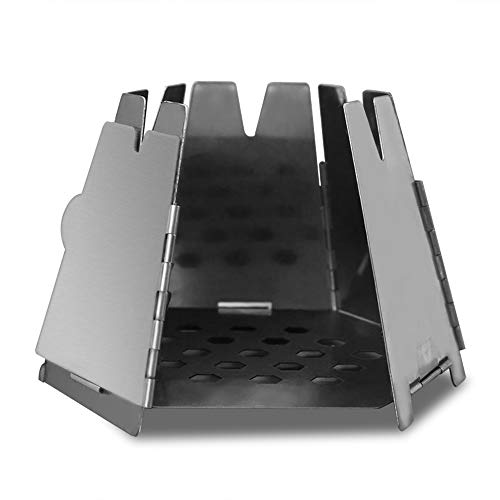 HUIOP Mini Folding Stainless Steel Hexagon Wood Stove - Portable Outdoor Camping Backpacking Cooking Stove