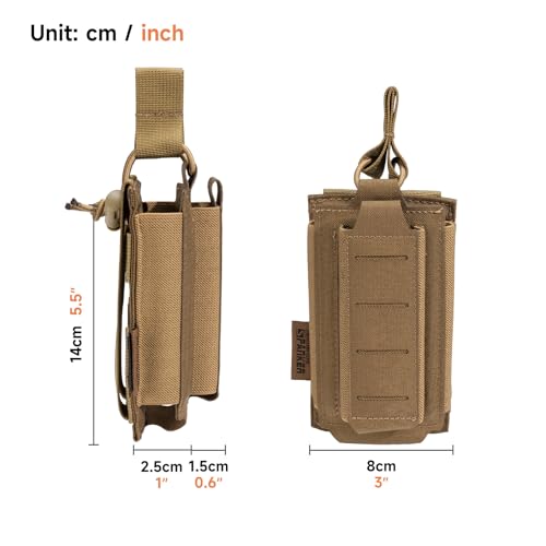 EXCELLENT ELITE SPANKER Tactical Open-Top Single/Double/Triple Molle Mag Pouch for Pistol Mag Pouch Tactical Bag Accessories Holder - color: Coyote Brown