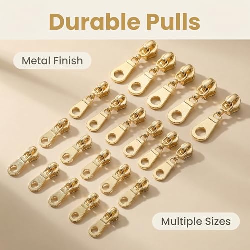 Sawoake 10 Yards Bulk Zipper(#5) Gold Teeth with White Nylon Coil Zipper By The Yards,Can Replace 10PCS Sliders - color: Gold-White-1
