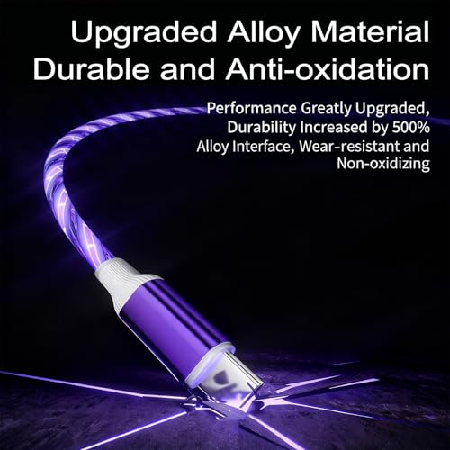 USB Cable PD Fast Charger Lighted Up (USB C to C Starry Purple) Mobile Phone Data Cable,Charging Cable, Supports Data Transfer,39-inch,TPE Material,Compatible with Almost All Type-C Devices. - color: USB C TO C Starry Purple