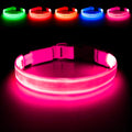 Illumifun Rechargeable LED Dog Collar, Waterproof Light Up Dog Collars Glow in the Dark, Adjustable Safety Collar Light for Dogs Walking Camping (Pink, Medium) - color: Pink, size: Medium