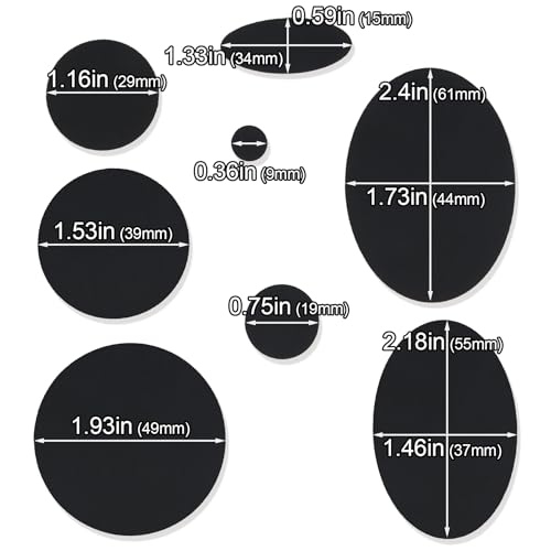 Pndeyo 16pcs Puffer Down Jacket Repair Patch Kit, 8 Sizes, Black | Nylon Fabric, Self Adhesive, Waterproof, Stick on, Round, for Coat Clothing Tent Sleeping Bags Ski Pants Holes Fixing - color: Black
