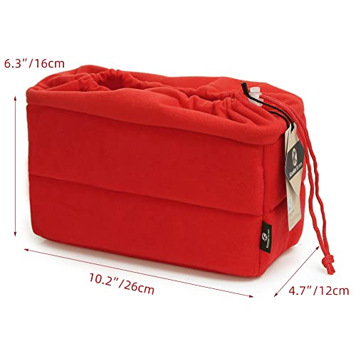 Koolertron Shockproof Camera Photo Bag for SLR TLR Camera Insert Partition Padded Case,Can be Put Directly Into the SLR Camera Bag With Freely Adjustable Compartment - color: Red