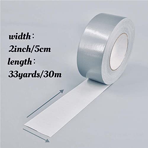 Multi Purpose White Duct Tape 2 Inch X 33 Yards, Heavy Duty Strong Adhesive Tape, No Residue, Waterproof All Weather, Tear by Hand, Industrial Repairs - color: White, size: 2 Inches x 33 Yards