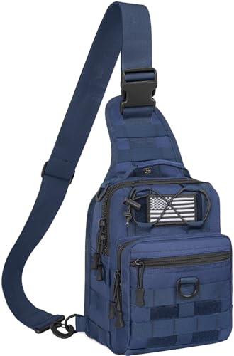 GMAK Tactical Sling Bag for Men, Tactical Camo Shoulder Bag Military Bags - color: Navy Blue