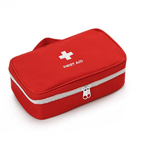 Portable Empty First Aid Kit Bag, Travel Medicine Pouch, Small Medical Bag (2 Pieces Red) - color: 2 Pieces Red