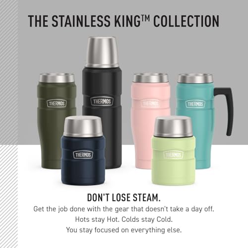 THERMOS Stainless King Food Jar with Spoon, 16oz, Matte Teal - color: Matte Teal, size: 16 Ounce