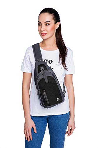 Y&R Direct 14 Colors Lightweight Sling Backpack Sling Bag Travel Hiking Small Backpack for Women Men Gifts | Lightweight - color: Black